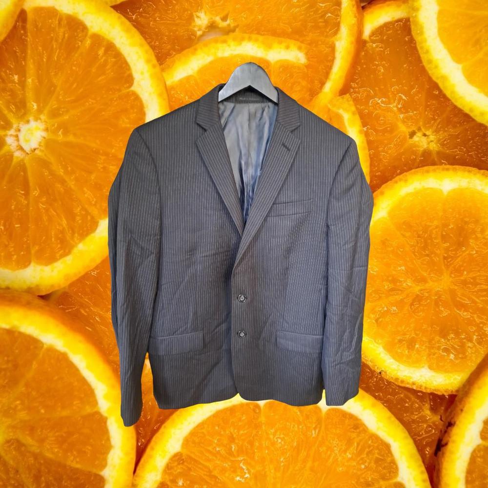 Calvin Klein Slim Fit Gray Pinstripe 2 Button Blazer Size‎ 40R